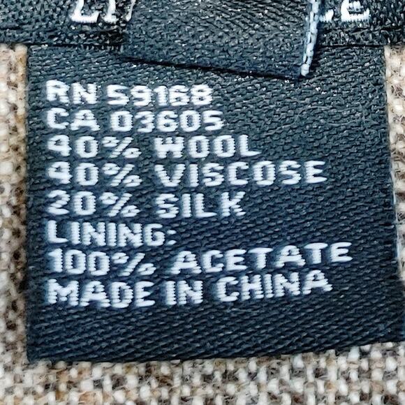 Karen Kane Lifestyle Wool Silk Crop Blazer Embroidered Lace Trim Brown Womens 6 - Picture 5 of 7